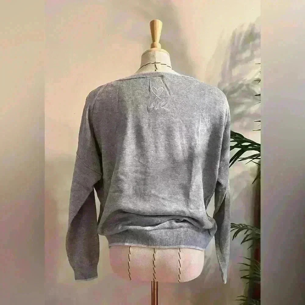 Victoria’s Secret Knit Grey Mint Boat Neck Jumper Sweater - XS